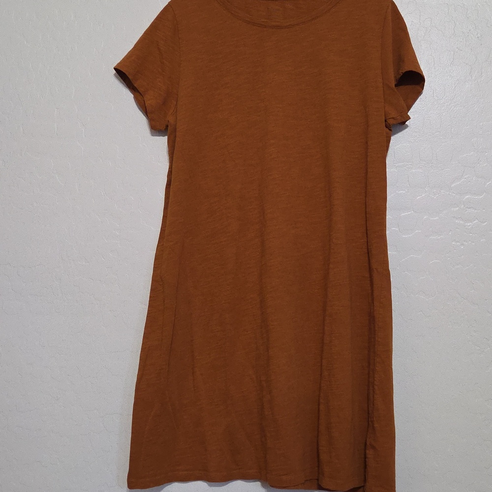 Daily Ritual Burnt Orange Short Sleeve Midi Tunic